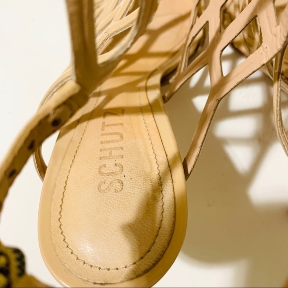 SCHUTZ•JULIANA CAGED HEEL NUDE size 5.5 - Picture 10 of 13
